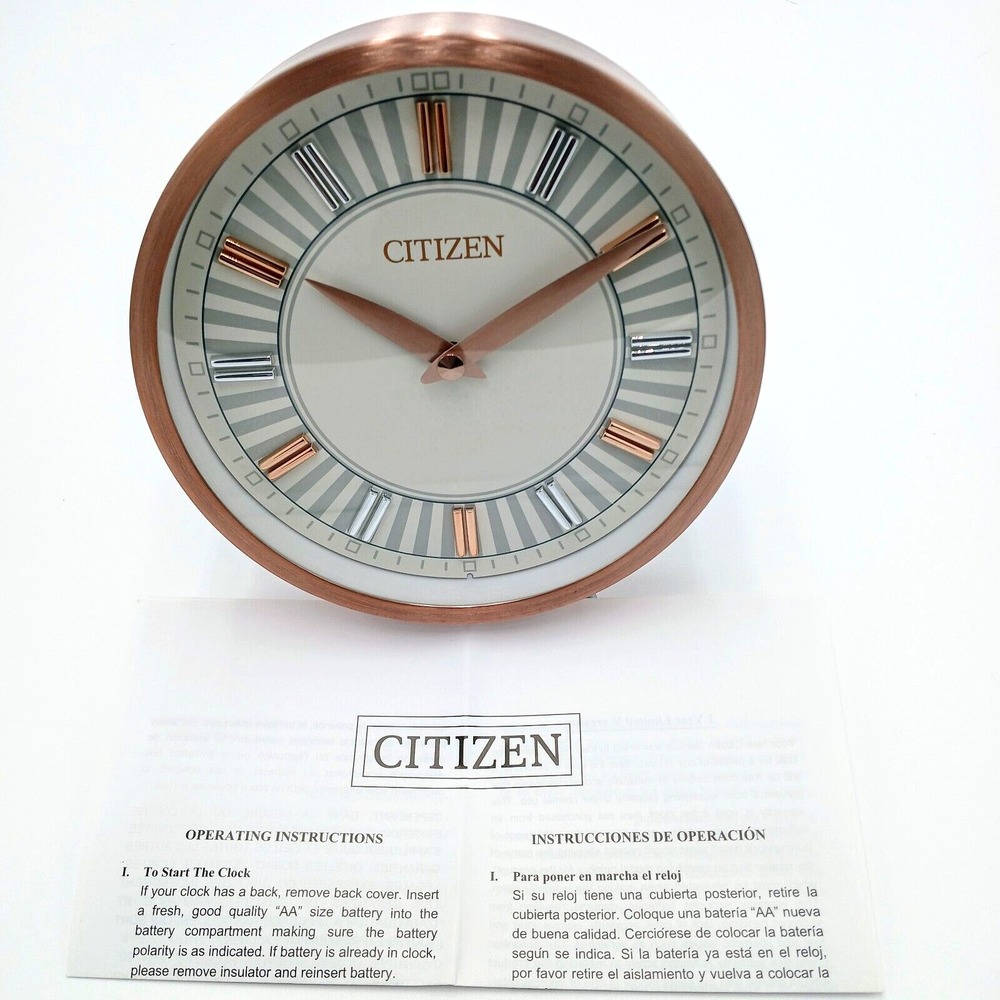 CITIZEN TABLETOP CLOCK THE SANTA MONICA ROSE GOLD -TONE‎ CC1021